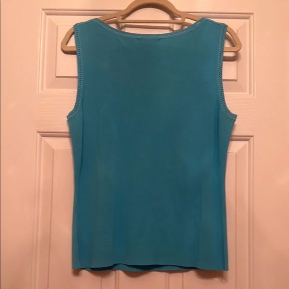 Sweaterworks Blue Sequin Fitted Tank Top - Picture 3 of 3